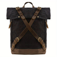 Men's Canvas Backpack Outdoor Travel School Bag Vintage Anti theft Laptop Backpa