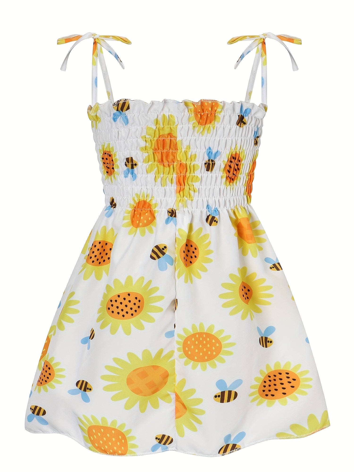Girl's Butterflies Print Cami Dress for Beach - Summer Shirred Dress