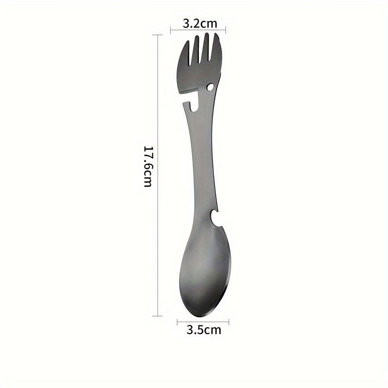Portable 5-in-1 Stainless Steel Tableware Set for Outdoor Activities