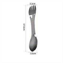 Portable 5-in-1 Stainless Steel Tableware Set for Outdoor Activities