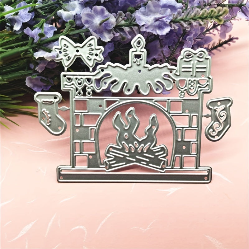 Christmas Scrapbook Engraving Mold DIY Fireplace Paper Art Flower Pressing