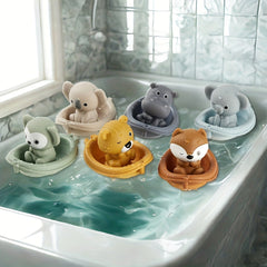 6pcs Bath Toy Set - Boats & Hand Puppets - Fun Kids Bathroom Play