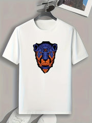 Leopard Pattern Print Men's Comfy Sports T shirt Graphic Tee