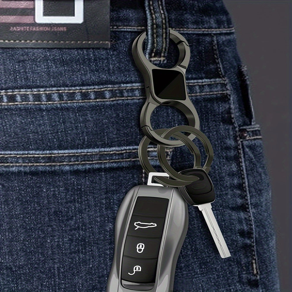 Heavy Duty Key Chain Quick Release Spring with 4 Key Rings