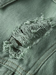 Men's Ripped Lapel Casual Denim Jacket