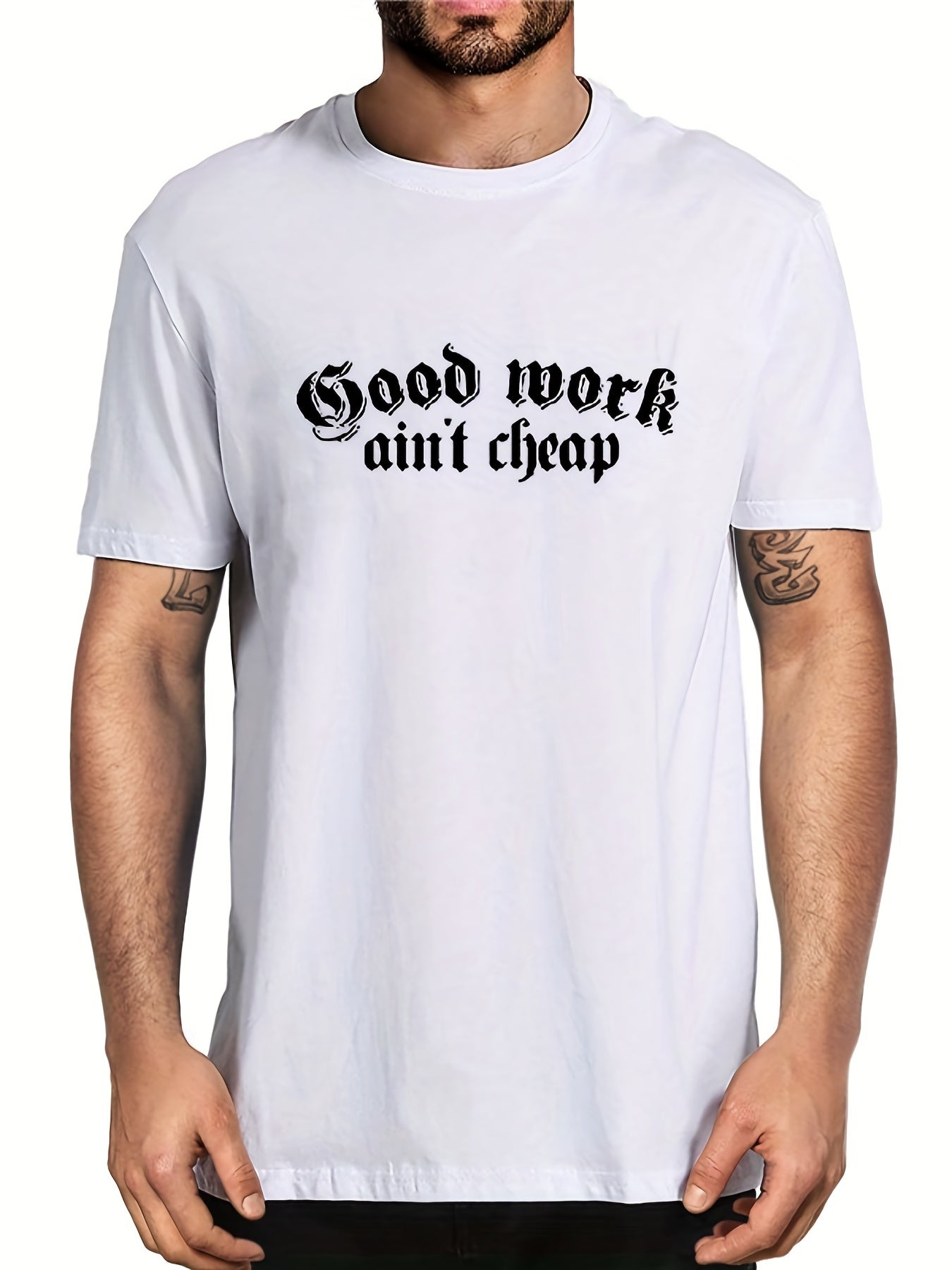 Men's Letter Print T Shirt for Summer Outdoor Activities