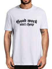 Men's Letter Print T Shirt for Summer Outdoor Activities