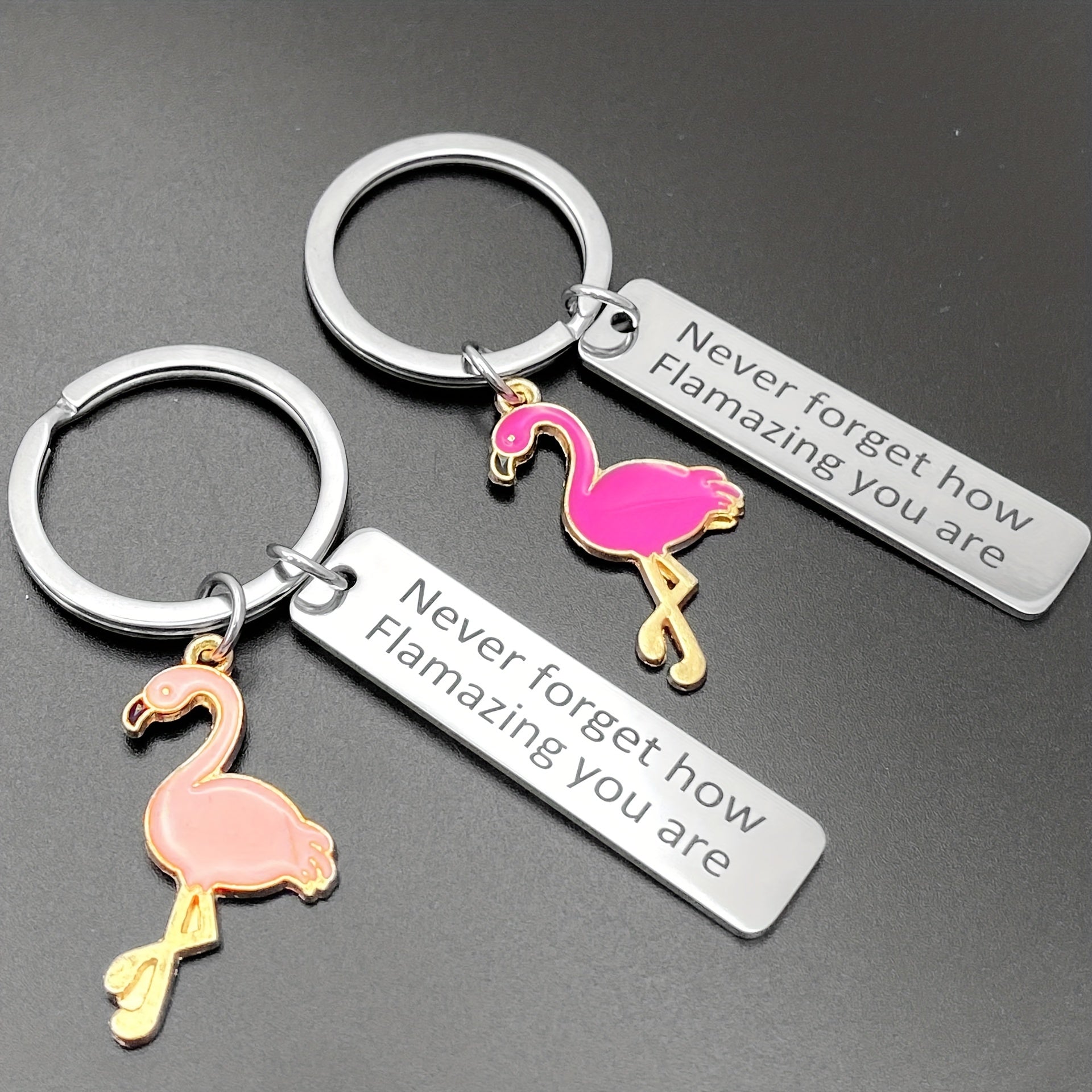 Flamingo Encourage Keychain Inspirational Gift for Boys and Girls