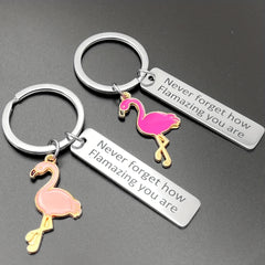 Flamingo Encourage Keychain Inspirational Gift for Boys and Girls