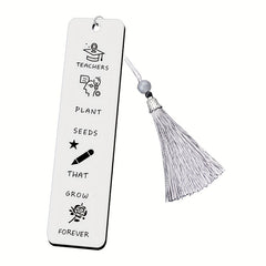 1pc Tassel Stainless Steel Metal Bookmark Gift For Teachers And Students