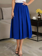 Solid Casual Midi Skirt for Women