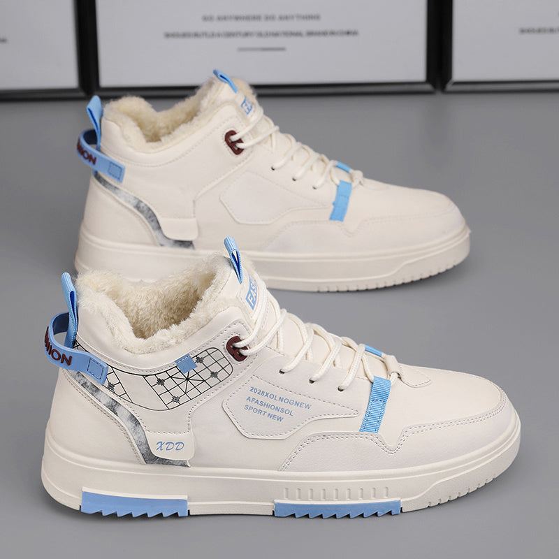 Men's High Top Thermal Sneakers with Fuzzy Lining