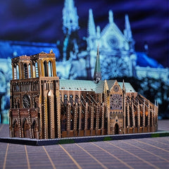 Colorful Paris Notre Dame 3D Metal Assembly Model Puzzle DIY