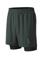 Men's Double Layer Sports Shorts for Gym Workout - Summer Training
