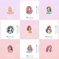50pcs Princess Stickers Vinyl Waterproof Cartoon Princess Stickers For Girls