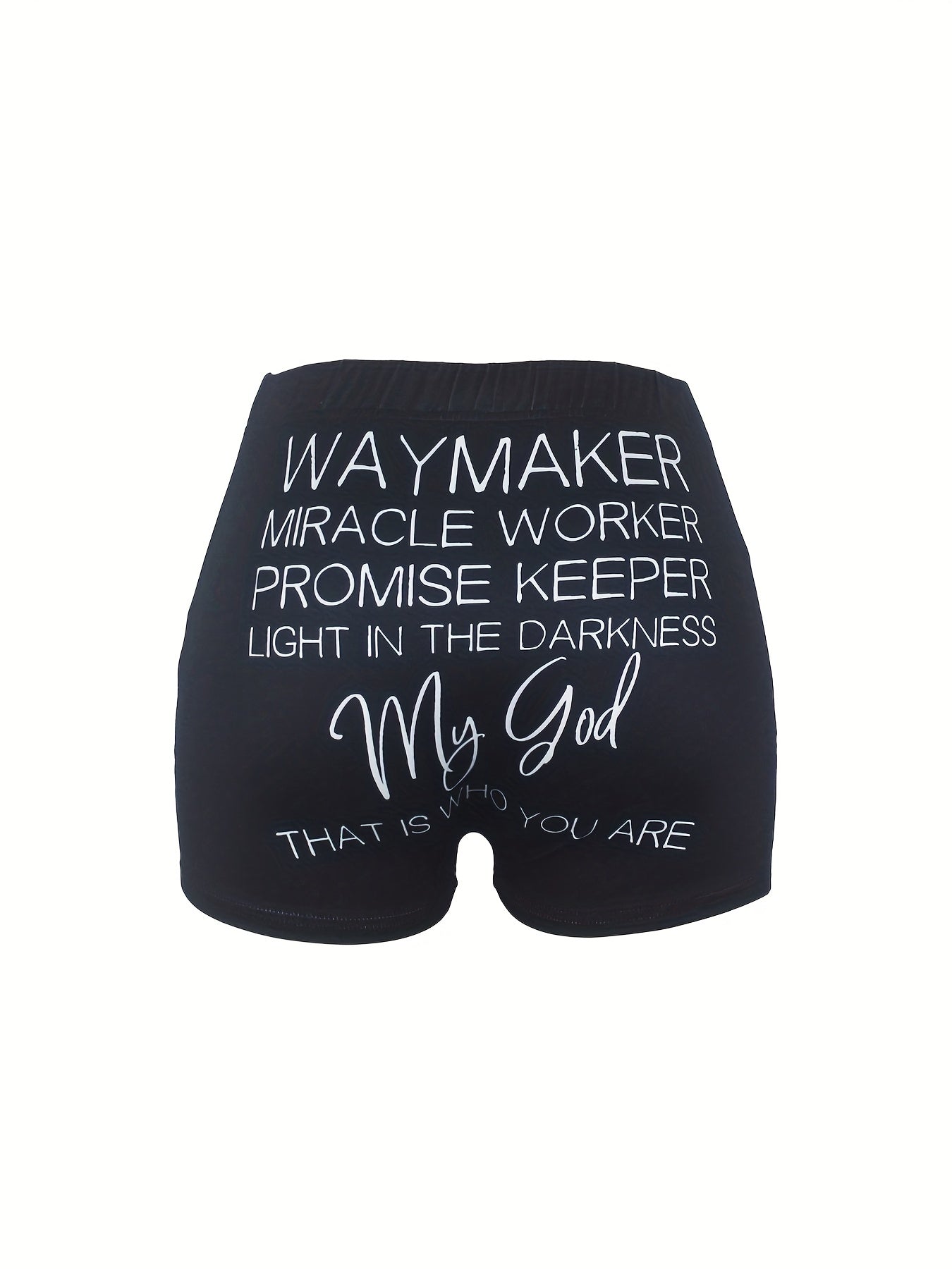 Letter Print Skinny Shorts Casual Shorts For Spring & Summer