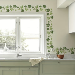 Green Plants Wall Decals Peel and Stick Decor for Bedroom Living Room