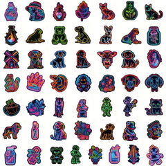50pcs Neon Lamp Series Graffiti Stickers Waterproof DIY Creative Sticker