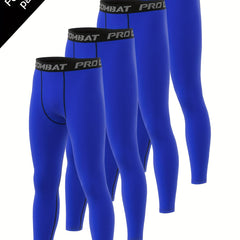 Men's Solid Leggings Active Sports Compression Pants