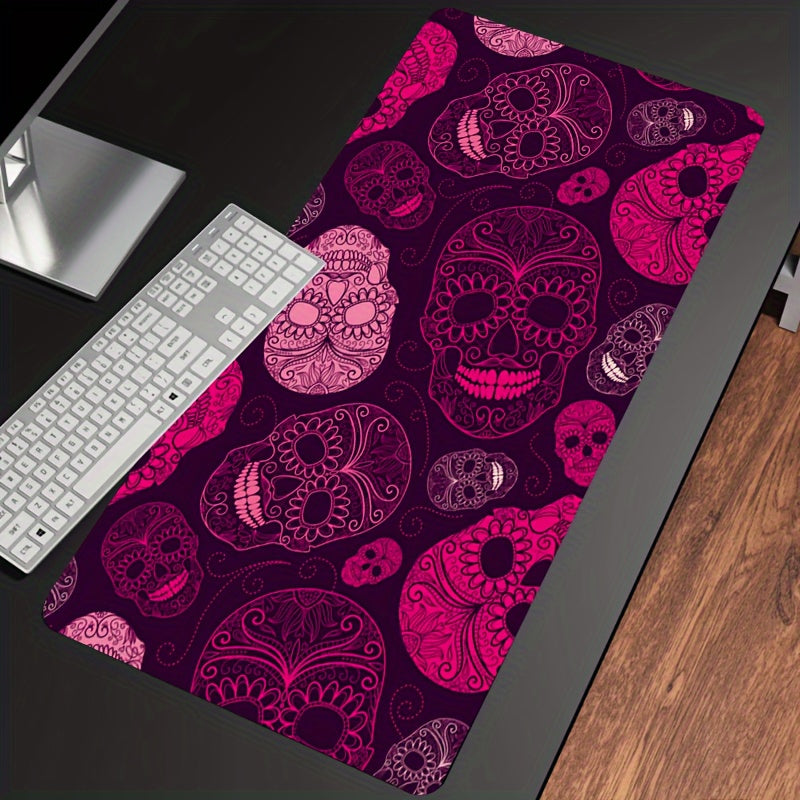 Pink Motorcycle Skull XL Mouse Pad