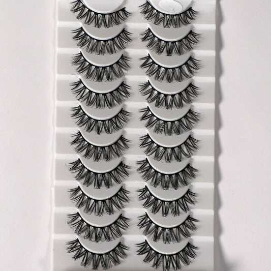 10 Pairs Fluffy Style False Eyelashes Natural Thick Soft False Eyelashes