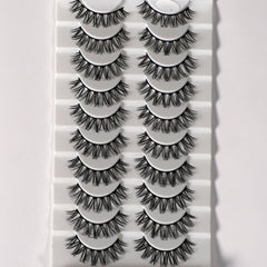 10 Pairs Fluffy Style False Eyelashes Natural Thick Soft False Eyelashes
