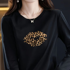 Leopard Print Lips Iron On Transfer Sticker for DIY Clothing