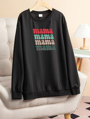Women's Plus Size Colorful Letter Print Lounge Top