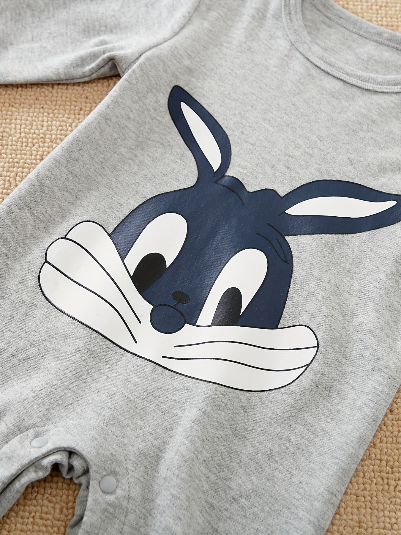 Baby Boys Rabbit Graphic Long Sleeves Romper for Spring/Autumn