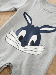 Baby Boys Rabbit Graphic Long Sleeves Romper for Spring/Autumn