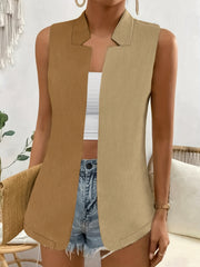 Casual Open Front Block Vest for Women