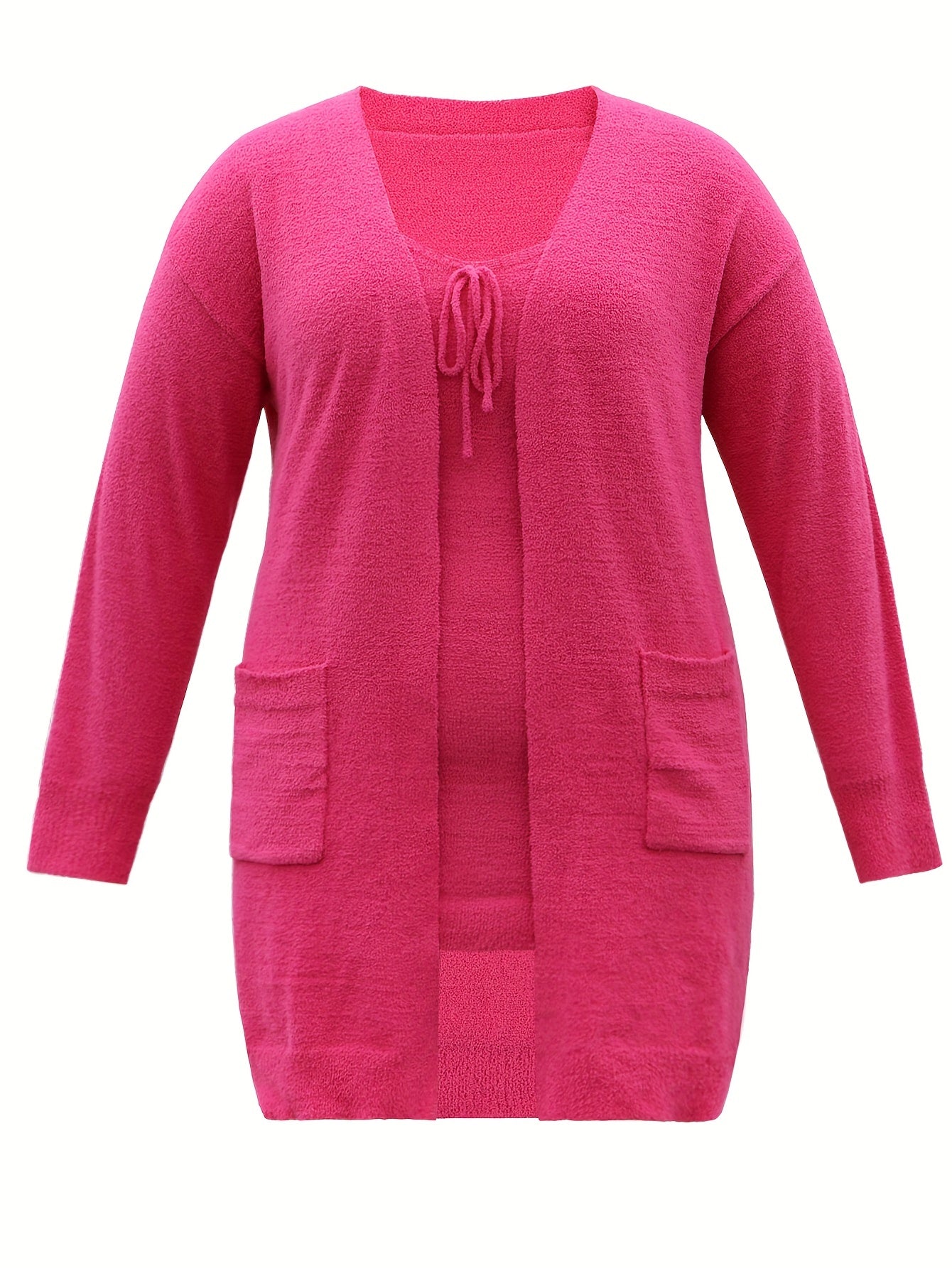 Casual Sweater Set: Cardigan & Cami Dress 2 Piece Set
