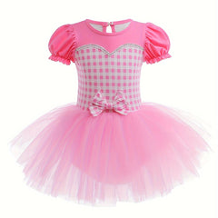 100% Cotton Sweet Plaid Tutu Dress for Dance Gymnastics