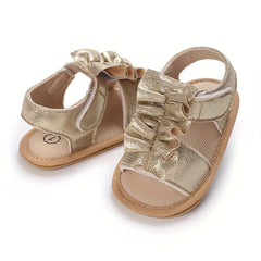 Girls Baby Ruffled Open Toe Sandals Breathable Soft Lightweight Sandals