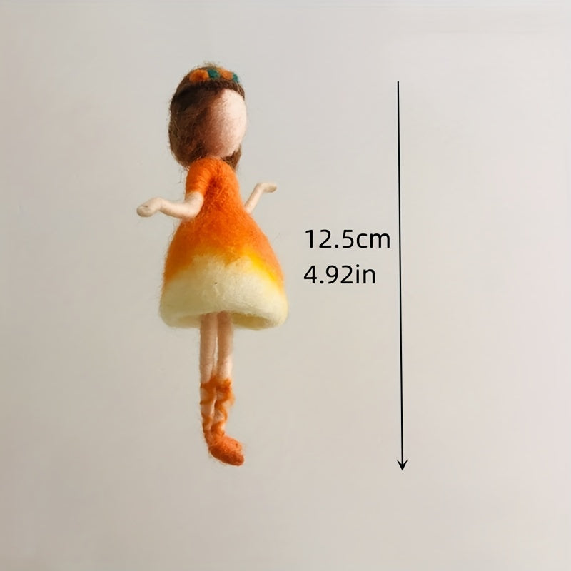 Orange Fairy Wool Felt DIY Material Gift Doll Decoration