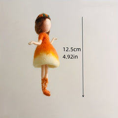 Orange Fairy Wool Felt DIY Material Gift Doll Decoration