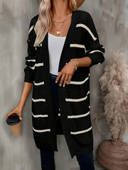 Women's Striped Long Sleeve Cardigan