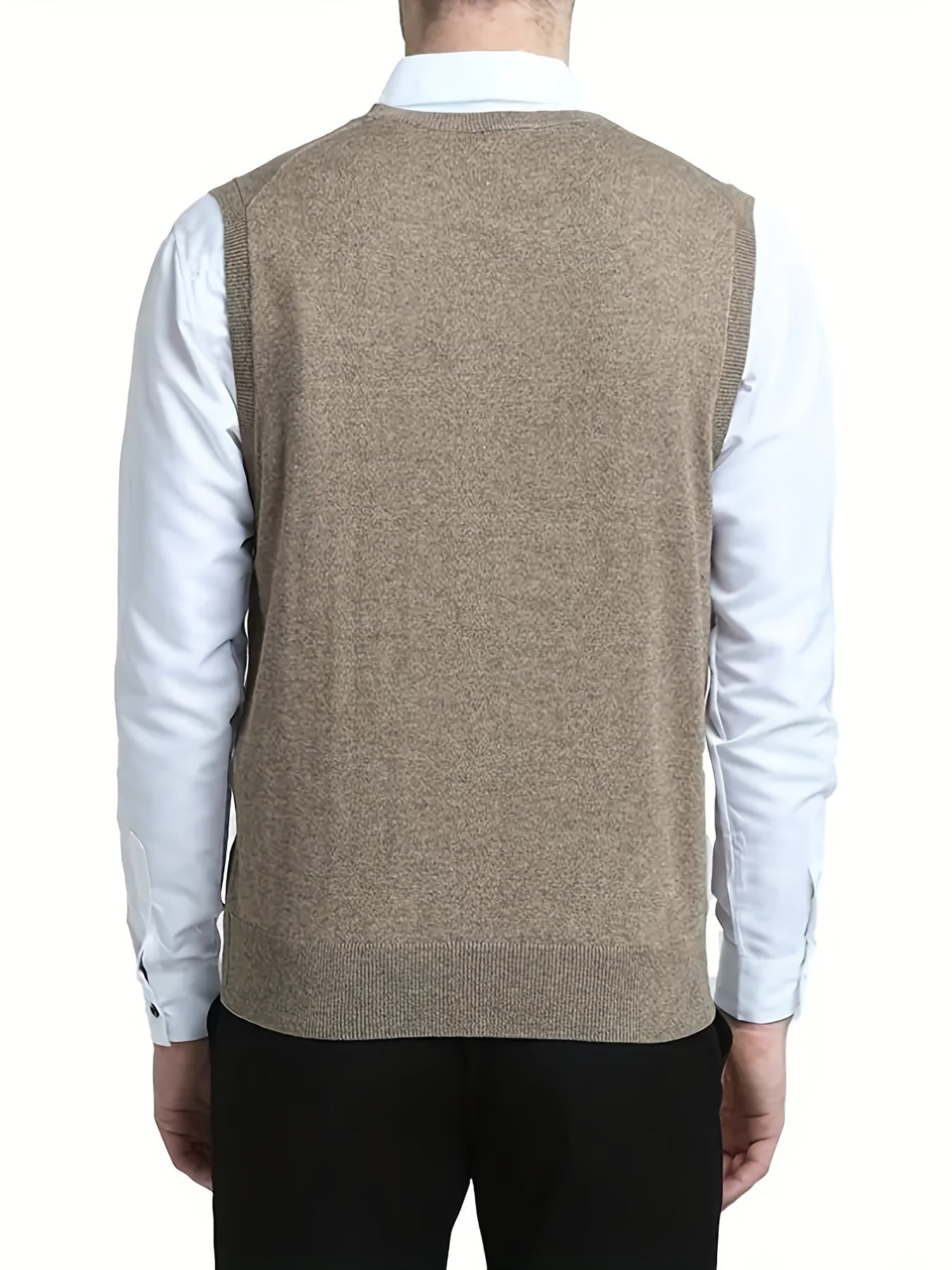 Vintage Style V Neck Button Up Cardigan Vest for Men