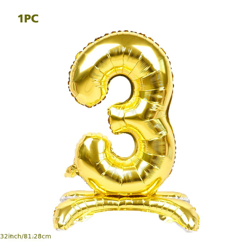 32" 3D Digital Aluminum Film Balloon with Seat Numbers 0-9