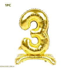 32" 3D Digital Aluminum Film Balloon with Seat Numbers 0-9
