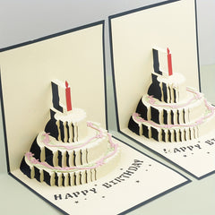 3D Birthday Candle Cake Greeting Card Gift Postcard