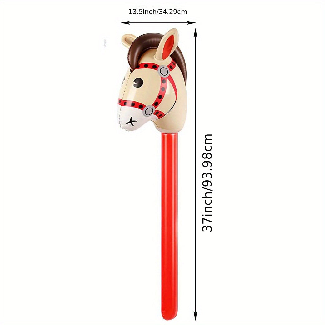 Inflatable Horse Head Stick Toy for Kids - Christmas Halloween Thanksgiving