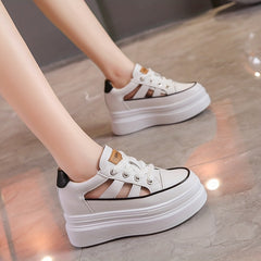 Women's Hidden Heel Chunky Sneaker Cutout Breathable Casual Walking Shoes
