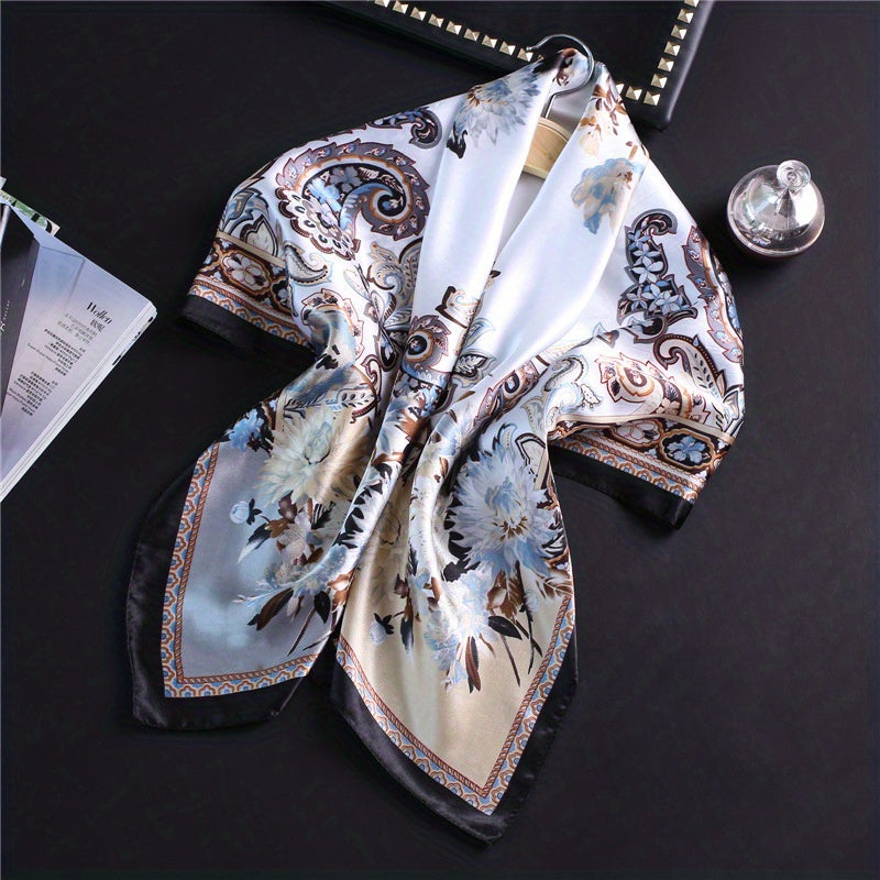 Vintage Stain Square Scarf Multifunctional Sunscreen Headband Shawl