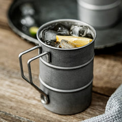 304 Stainless Steel Beer Cup Retro Industrial Style Tea Cup for Camping
