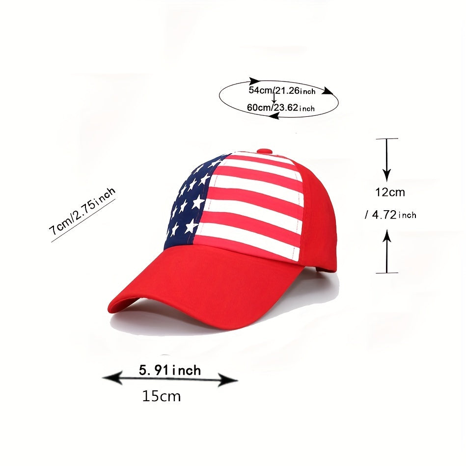 American Flag Print Baseball Cap Cotton Dad Hats Patriotic Sun Hats