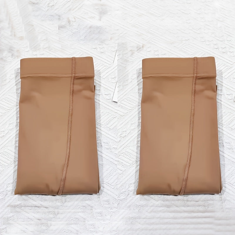2 Pack Solid Opaque High Waist Thermal Leggings Women's Stockings
