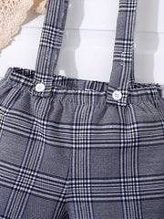 Baby Boys Plaid Suspender Shorts for Summer