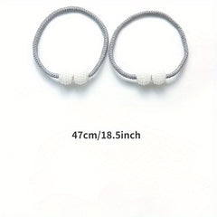 2pcs Faux Pearl Magnetic Buckle Curtain Holdback