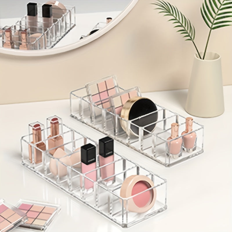 Clear Acrylic Makeup Organizer with 8 Compartments